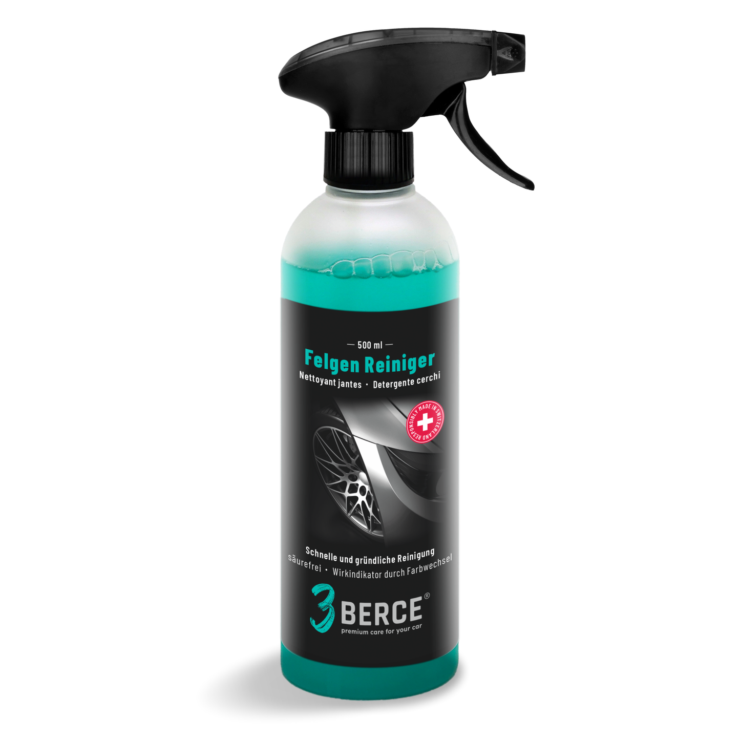 Felgenreiniger 500ml pH-neutral säurefrei – Bremsstaub Entferner Auto Felgen, Berce