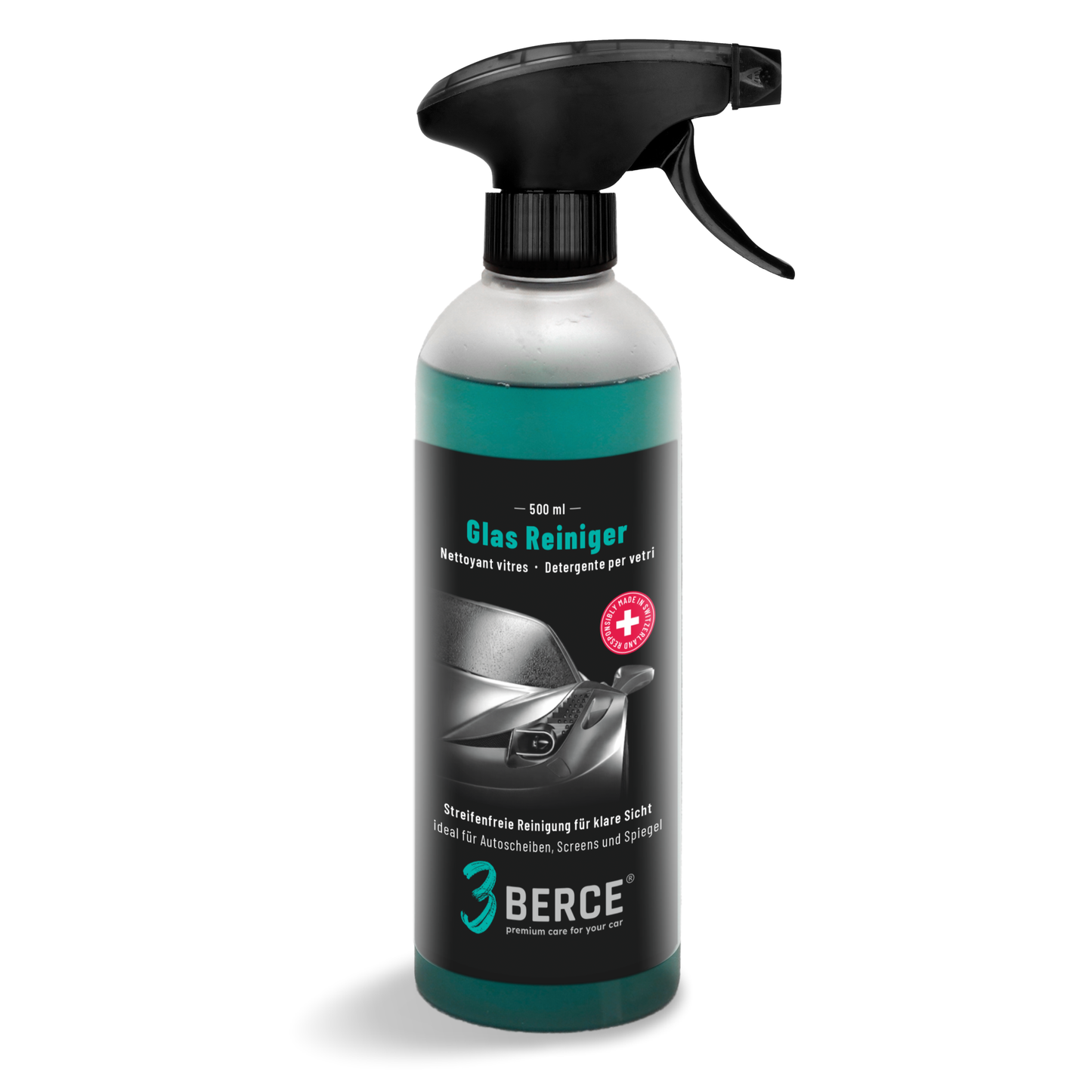 Glasreiniger Auto 500ml – streifenfrei klare Sicht & Antibeschlag, Berce