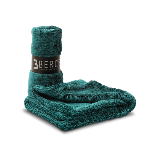 BERCE Dry3  M – Kompaktes Premium-Trockentuch Grün für streifenfreie Fahrzeugpflege, 1400gsm